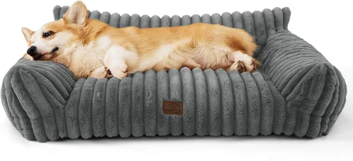 Miniatura 14 de Bedsure ComfyFleece Lindo sofá para gatos para mascotas, camas esponjosas para gatos con forro polar de pana suave de alta calidad, camas esponjosas