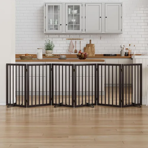 Miniatura 8 de Puerta para perros de 32 pulgadas de alto, puerta independiente para perros, para escaleras, puerta plegable para mascotas para perros