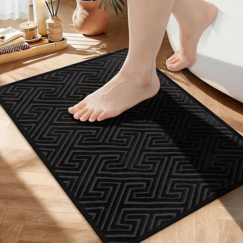 Miniatura 24 de YIHOUSE Beige Bathroom Rugs 17"x24", Quick Dry Non Slip Bath Rug, Absorbent Machine Washable Thin Bath Mat for Restroom Floor Tub Laundry Room Home