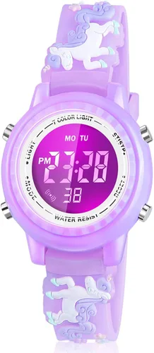 Miniatura 22 de Relojes LED impermeables para niños con alarma, juguetes para niños, regalos para niñas de 3 a 10 años