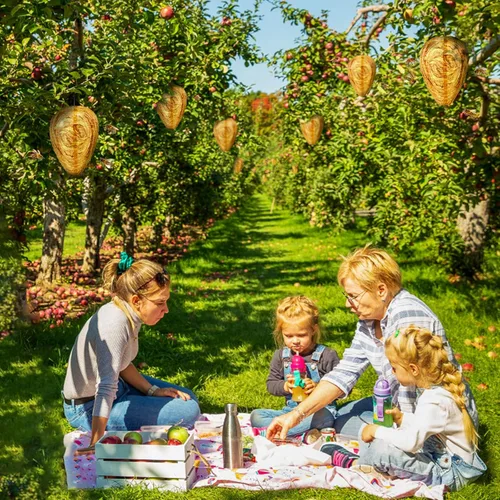 Miniatura 6 de GWHOLE Paquete de 2 nidos de avispas falsas impermeables, para colgar avispones falsos, chaquetas amarillas, señuelos para jardín al aire libre