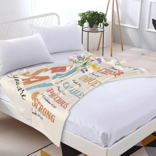 Miniatura 7 de Manta Cristiana, Regalos de Cumpleaños para Mujeres y Hombres, Manta Decorativa Inspiradora de Escritura con Versículo Bíblico Regalos Religiosos