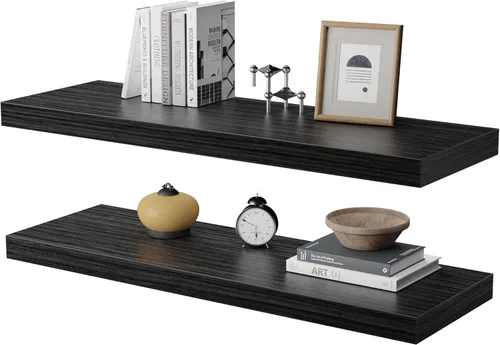 Miniatura 14 de Estante Flotante, Juego de 2 Estantes de Pared, 36 pulgadas de ancho x 12.75 pulgadas de profundidad x 2 pulgadas de alto, Estante Flotante de Pared