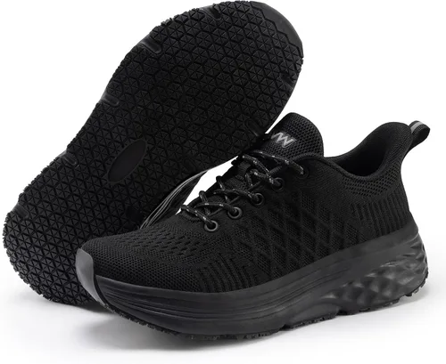 Miniatura 5 de AVW Zapatos de trabajo antideslizantes para mujeres, zapatillas deportivas resistentes al agua para caminar, zapatos para servicio de alimentos