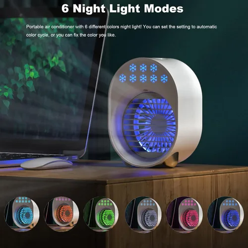 Miniatura 4 de Aire acondicionado portátil, enfriador de aire personal, ventilador de aire acondicionado evaporativo recargable por USB, ventilador