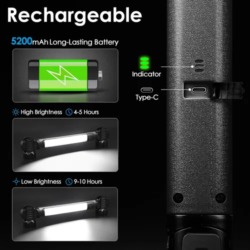 Miniatura 3 de Luz de trabajo, 2500 lm ultra brillante, luces LED de trabajo recargables de 5200 mAh, barra de luz de trabajo magnética debajo del capó