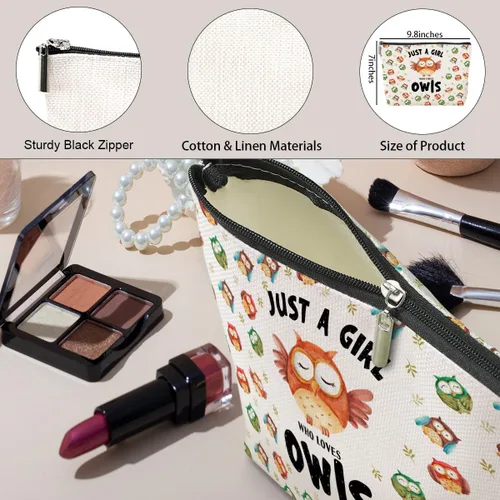 Miniatura 5 de jeilink Lindo bolso de maquillaje divertido erizo bolsas cosméticos regalos erizo suministros de erizo para animales, Chica ama a los búhos, Casual