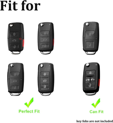Miniatura 2 de Funda para llavero VW de TPU suave compatible con VW Volkswagen Jetta Passat Golf Beetle Rabbit GTI CC EOS Accesorios con llavero