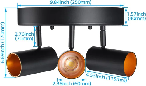 Miniatura 7 de LEONLITE 36W 5CCT - Foco de techo direccional LED de 3 luces, montaje empotrado, iluminación regulable para cocina, pasillo, 110-277 V, 3200 lm