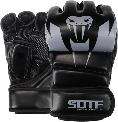 SOTF Guantes de boxeo para adultos, guantes de entrenamiento de artes marciales mixtas, guantes de boxeo de lucha y dedos abiertos para mujeres
