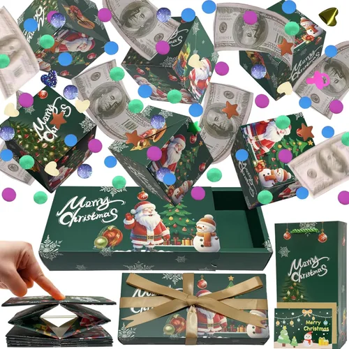 Miniatura 14 de JINSTABAG Caja sorpresa caja de regalo para dinero, cajas de regalo plegables únicas con confeti, caja de regalo sorpresa explosión para cumpleaños