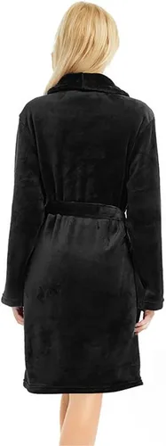 Miniatura 2 de U2SKIIN Women Fleece Robe, Short Cozy Plush Robes for Womens Soft Shawl Collar Warm Spa Bathrobe
