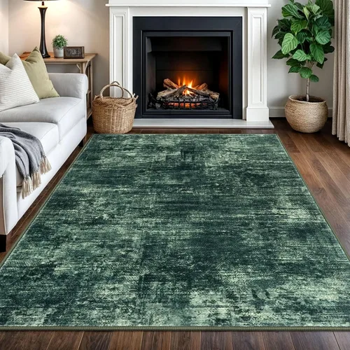 Miniatura 113 de IOHOUZE Alfombra pequeña abstracta de 2 x 3 pies, alfombra de entrada lavable para entrada interior, alfombras con respaldo de goma, alfombra gris