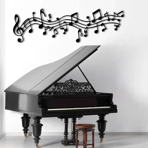 Miniatura 2 de ENJOYOO Nota musical de metal, nota de metal musical para pared para sala de estar, dormitorio