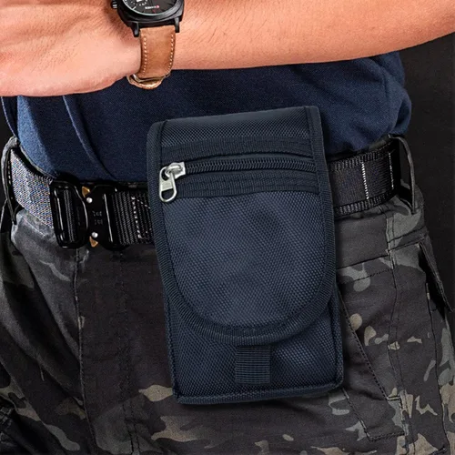 Miniatura 7 de Funda de teléfono dual para dos teléfonos, soporte táctico para cinturón de teléfono celular para hombres, funda para teléfono multiherramienta
