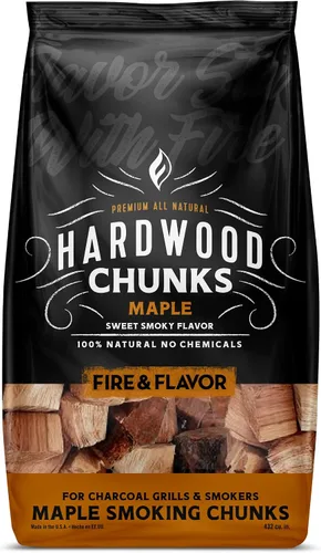 Miniatura 7 de Fire & Flavor Trozos de Madera de Manzana para Ahumar y Asar a la Parrilla - Totalmente Naturales, de Larga Duración con un Sabor Ligeramente Dulce