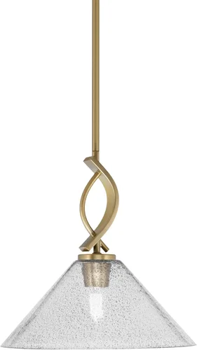 Miniatura 121 de Toltec Lighting Cavella Stem Colgado Mini colgante, acabado grafito, vidrio de muselina blanca de 4 pulgadas
