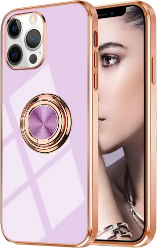 Miniatura 21 de Funda para iPhone 11 Pro con anillo, anillo de rotación de 360 grados integrado con soporte de anillo de rotación de 360 grados con chapado Gris