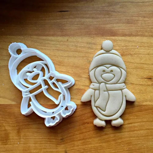 Miniatura 3 de Sweet Prints Inc - Cortador de galletas de pingüino con sombrero, apto para lavavajillas