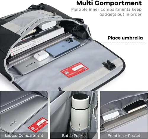 Miniatura 3 de OIWAS Bolsa tipo mensajero para hombre, 14 pulgadas, bolsa cruzada para computadora portátil, bolsa de hombro, bolsa de hombro para universidad