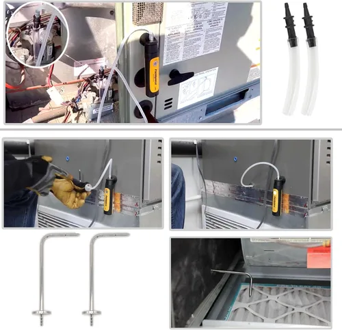 Miniatura 5 de Kit de sondas de presión estática para HVAC, 2x tubos estáticos con imán, 2x tubos blandos de silicona (1.8m), 2 adaptadores/conexiones de tubo