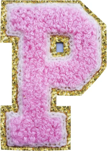 Miniatura 140 de SPRT - Parches de letras de chenilla universitaria con purpurina, parche de letras blancas para planchar con letras del alfabeto para disfraz