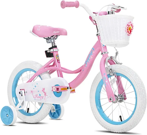 JOYSTAR Fairy Girls Bike for Toddlers and Kids Ages 2-8 Years Old, 12 14 16 18 Inch Kids Bike with Training Wheels, Handbrake and Basket, Toddler