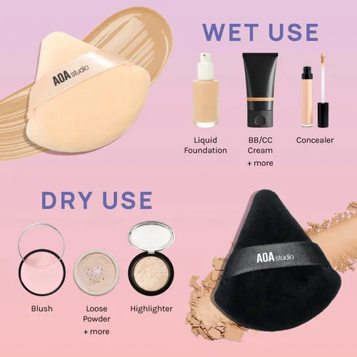 Miniatura 7 de AOA Studio Velvet Puffs - Juego de 6 esponjas de maquillaje sueltas en polvo corporal, esponja, licuadora de terciopelo, juego de esponjas de mezcla