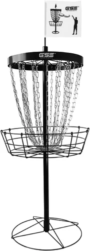 Miniatura 17 de GSE Games & Sports Expert PRO - Cesta portátil de golf de disco, 12 cadenas/24 cadenas, disco volador de metal, cestas de práctica de golf