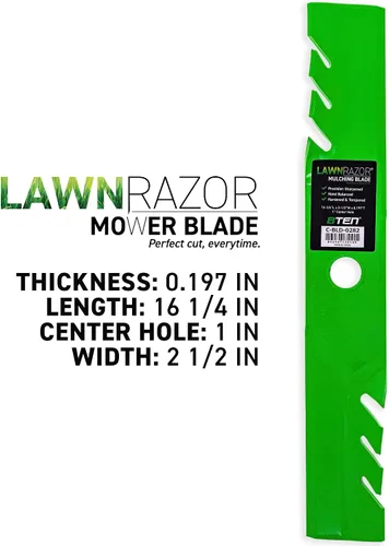 Miniatura 2 de 8TEN LawnRazor - Juego de cuchillas para Exmark Lazer Z Serie S Turf Tracer de 48 pulgadas 103-6396 (talada), paquete de 3