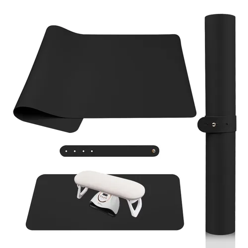 SUBAY Tapete de Mesa para Arte de Uñas, Almohadilla de Apoyo para Manos Plegable para Arte de Uñas para Cojín de Apoyo de Brazo para Uñas, Tapete de