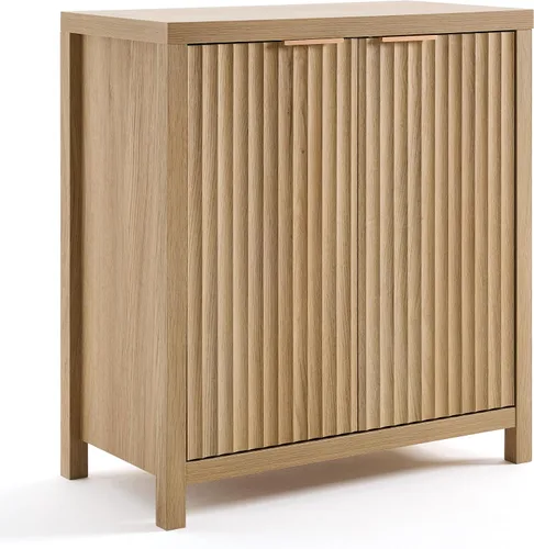 Miniatura 12 de Oakham Home Oxford - Armario de almacenamiento, aparador acanalado con estantes ajustables, consola moderna de acento Credenza, juego de 4