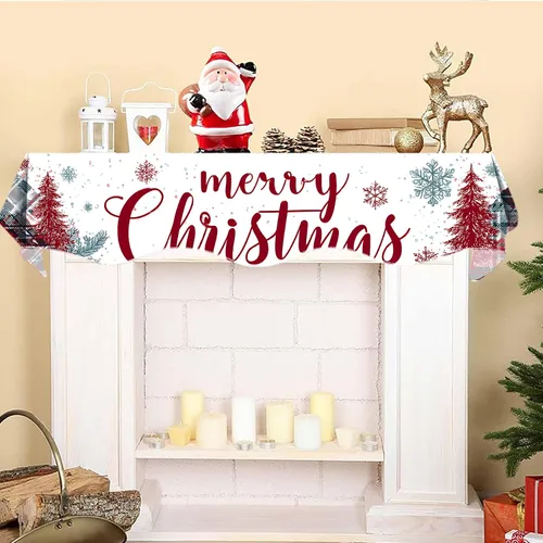 Miniatura 2 de Bufanda de mantel de Navidad de 70 x 17 pulgadas, decoración para chimenea, bufanda, estantes, bufanda, corredor, decoración de día festivo