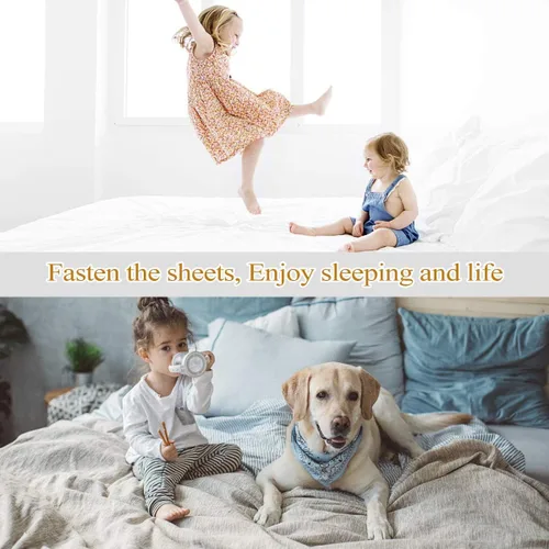 Miniatura 7 de ZHOUBIN Clips de tirantes para sábanas, correas de cama para cama individual, matrimonial, Queen, King – Mantiene las sábanas en su lugar