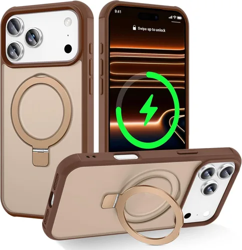 Miniatura 178 de CHAOFEnG Funda magnética compatible con iPhone 11 con soporte, prueba de caídas de grado militar, compatible con imán, anillo translúcido, parte