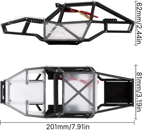 Miniatura 3 de INJORA Rock Tarantula Nylon Buggy Body Shell Kit de chasis para TRX4M 1/18 RC Crawler Upgrade(transparente)