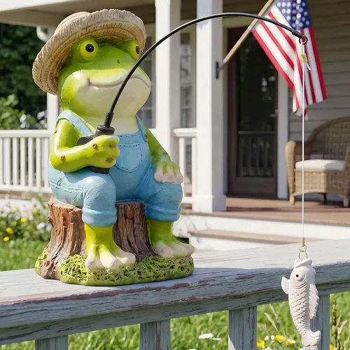 Miniatura 11 de Juego de 2 estatuas antiguas de Koi, escultura de jardín de peces reales de resina, elegante decoración de estanque de peces vivos para patio, Rojo