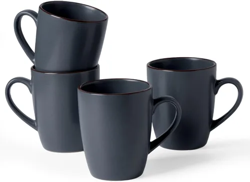 famiware Venus - Tazas de café para 4, juego de tazas de 12 onzas, taza para beber con asa para café, té, cacao, leche, carbón