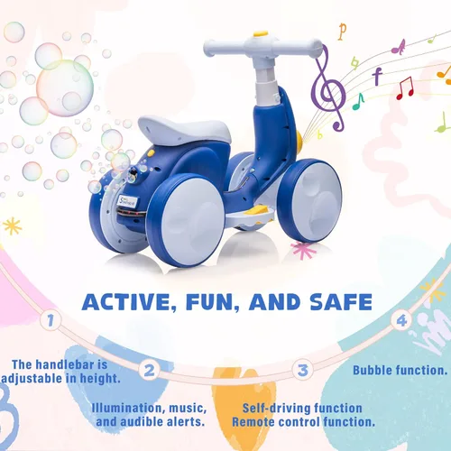 Miniatura 4 de Bicicleta de equilibrio eléctrica 6V para bebés de 1 año, niños y niñas, juguetes para montar de 12 a 48 meses, bicicleta de equilibrio para niños