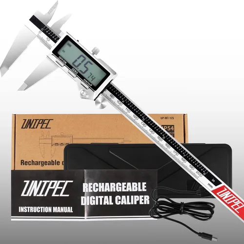 Miniatura 7 de Pinza recargable de 8 pulgadas, herramienta de medición de micrómetro Vernier de acero inoxidable con pantalla LCD grande