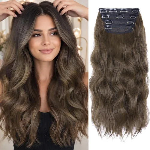 Miniatura 12 de Extensiones de cabello con clip, extensiones de cabello sintético ondulado de 14 pulgadas con clip (color: 22H10#)