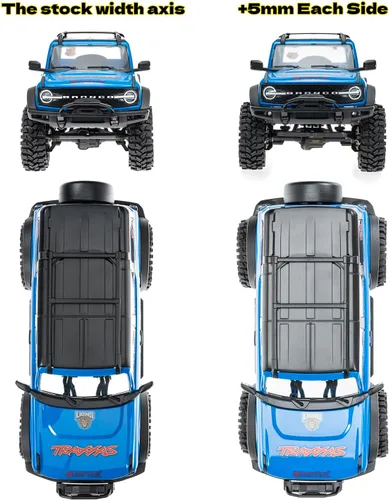 Miniatura 4 de Piezas de actualización de ensanchamiento del eje para TRX4M, 0.197 in más anchas en cada lado (delantero y trasero), piezas de actualización