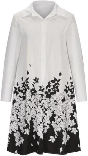 Miniatura 3 de Ceboyel Vestido midi de lunares para mujer, longitud hasta la rodilla, media manga, vestido casual holgado, vestido camisero, vestido elegante