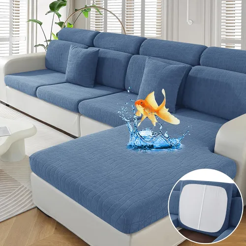 Miniatura 28 de MAXIJIN Fundas impermeables para cojín de sofá Fundas elásticas para asiento de sofá Fundas lavables, Fundas seccionales para cojines de exterior