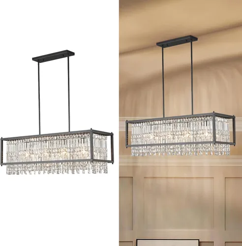 Miniatura 22 de LMQNINE Candelabro Moderno para Vestíbulo, Candelabro de Cristal Dorado Lámpara Colgante de Entrada, Candelabros Redondos de Altura Ajustable