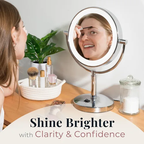 Miniatura 4 de Zadro Laguna Espejo de maquillaje de 11 pulgadas con luces y aumento LED iluminado espejo de maquillaje con aumento 5X/1X