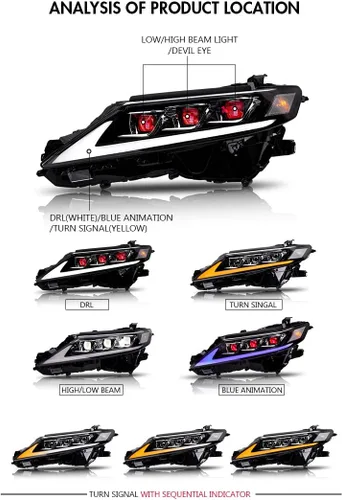 Miniatura 2 de TT-ABC - Faros delanteros LED y luces traseras para Toyota Camry 8ª generación 2018-2023