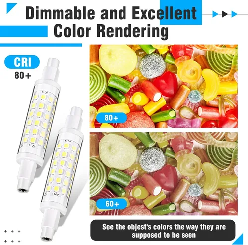 Miniatura 4 de Honoson 2 piezas Bombilla LED R7S 100W Bombillas de repuesto halógenas Globo regulable T3 Tipo J Luz para trabajo Iluminación de paisajes Lámparas