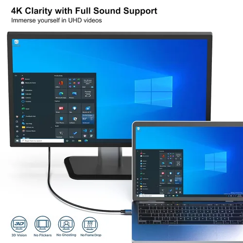 Miniatura 2 de BENFEI Cable USB-C a DisplayPort de 10 pies (8K a 60Hz 4K a 144 Hz), cable USB tipo C a DisplayPort [compatible con Thunderbolt 3/4/5] con iPhone 15