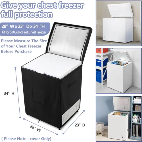 Miniatura 2 de Cubiertas para Congelador Profundo para Exteriores, Cubierta Resistente 600D Duradera para Congelador de Pecho Impermeable, Cubiertas de Congelador